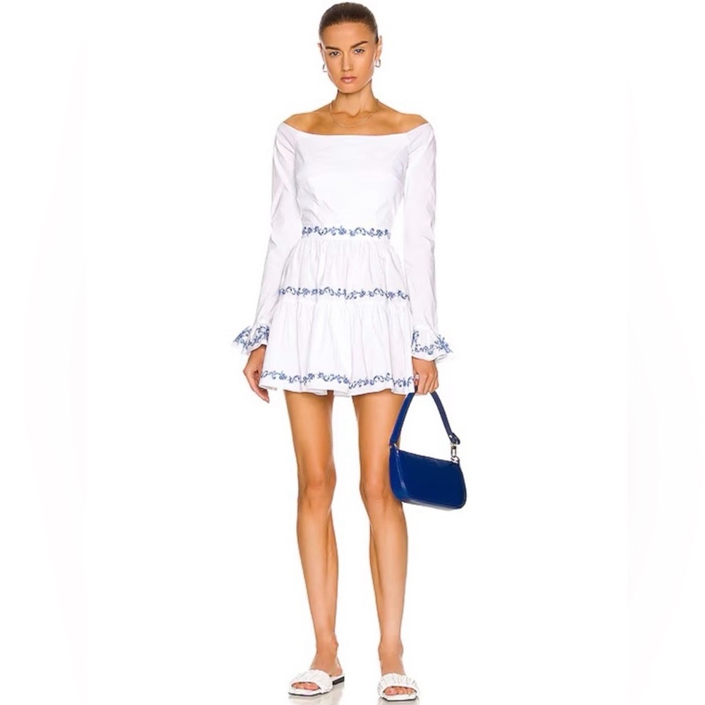 CAROLINE CONSTAS White & Blue Embroidery